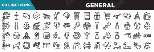 general line icons set. linear icons collection. fretsaw, renewable energy label, watering can with water drops, save water badge vector illustration