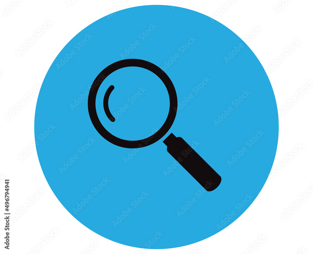 Black magnifying glass icon isolated on white. Search icon in flat style. Trendy magnifying glass icon for search and zoom symbol, sign, ui, web site and magnifier logo. Modern magnifying glass vector Black magnifying glass icon isolated on white. Search icon in flat style. Trendy magnifying glass icon for search and zoom symbol, sign, ui, web site and magnifier logo. Modern magnifying glass vector