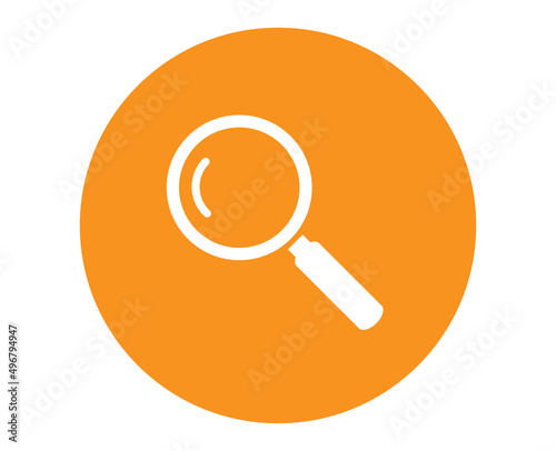 White magnifying glass icon isolated on white. Search icon in flat style. Trendy magnifying glass icon for search and zoom symbol, sign, ui, web site and magnifier logo. Modern magnifying glass vector