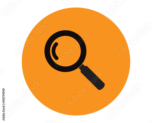 Black magnifying glass icon isolated on white. Search icon in flat style. Trendy magnifying glass icon for search and zoom symbol, sign, ui, web site and magnifier logo. Modern magnifying glass vector