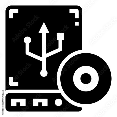 DISK glyph icon,linear,outline,graphic,illustration