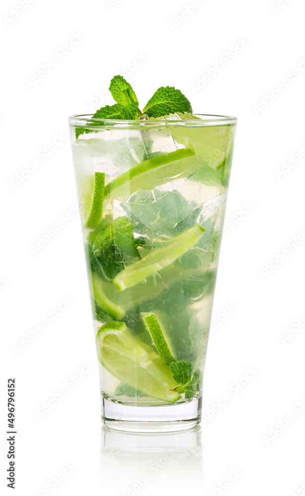 Mojito cocktail with lime, mint and ice Mojito cocktail with lime, mint and ice