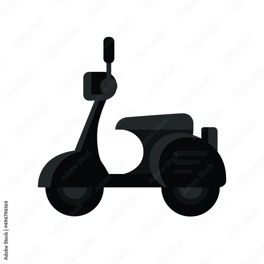 Moped or two wheeler bike vector isolated on white. Stock Vector ...