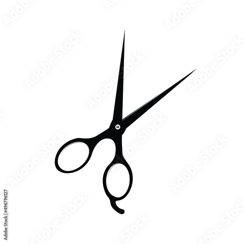Sciccors Icon silhouette vector. Barber shop tools used for cutting hair. Saloon essentials.