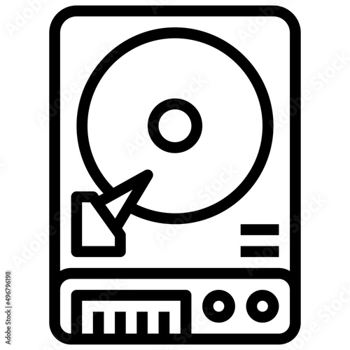 HARDDISK line icon,linear,outline,graphic,illustration