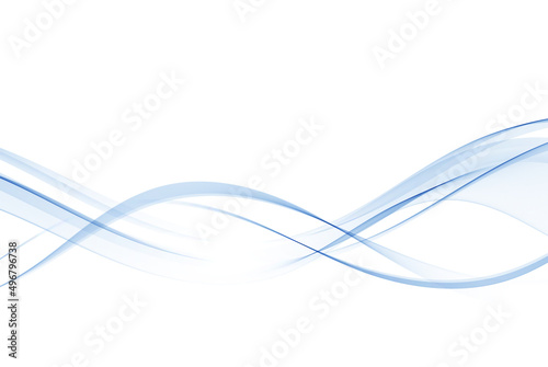 Blue vector wave for design brochure, website, flyer. Flow of wavy blue transparent lines.
