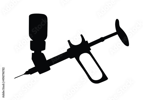 Semi-Automatic Metal Continuous Syringe icon isolated. Medical equipment.