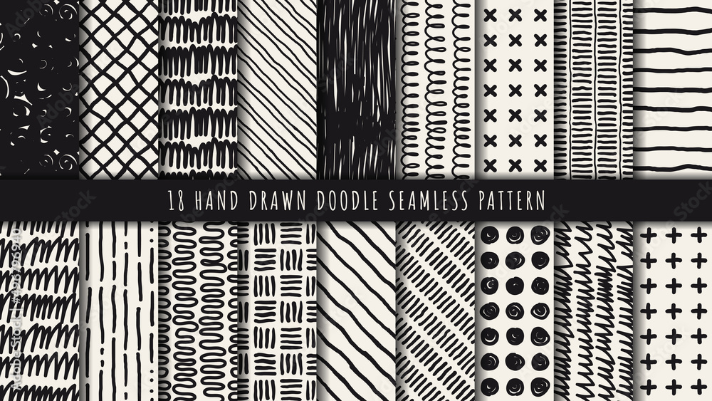 Hand drawn abstract seamless pattern