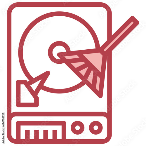CLEAN red line icon,linear,outline,graphic,illustration