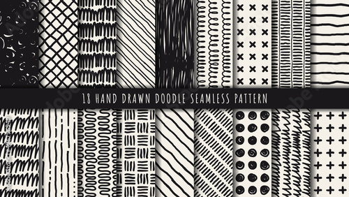 Hand drawn abstract seamless pattern