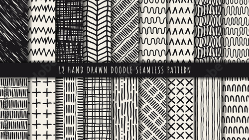 Hand drawn abstract seamless pattern