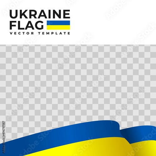 vector illustration of ukraine flag with transparent background. country flag vector template.