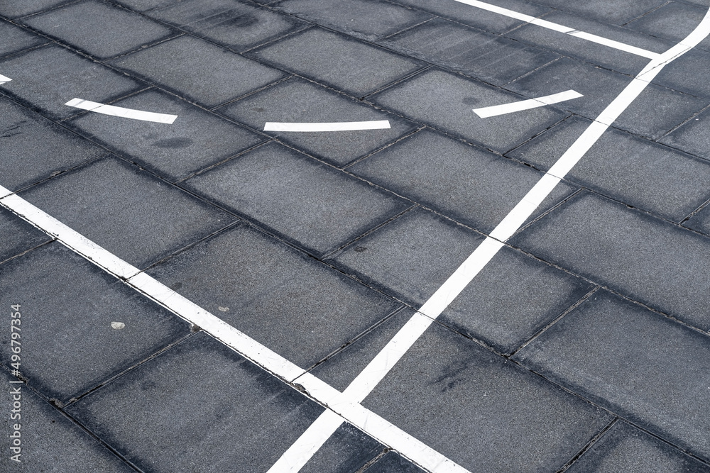 Fototapeta premium lines on the ground marking a sports field
