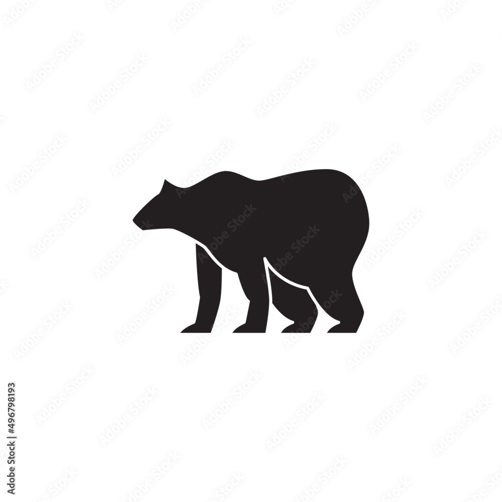 bear icon, Bear warning sign icon in black flat glyph, filled style isolated on white background bear icon, Bear warning sign icon in black flat glyph, filled style isolated on white background