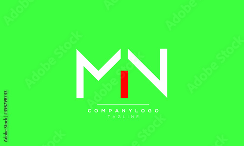 Alphabet letters Initials logo MN