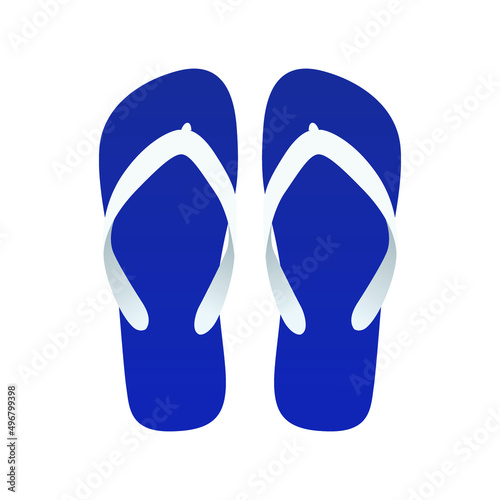 Flip flops isolate on a white background. Slippers icon. Colored flip flops vector. Unisex footwear.