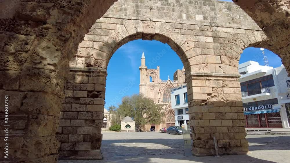 Lala Mustafa Paşa Camii, originally known as the Cathedral of Saint Nicholas and later as the Saint Sophia Mosque of Farmagusta.