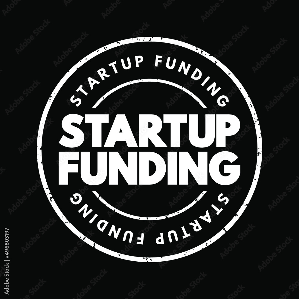 Startup Funding - act of raising capital to support a business venture, text concept stamp