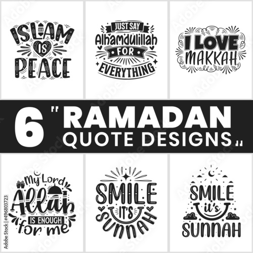 Ramadan bundle. 6 Ramadan quotes  Islamic design bundles.