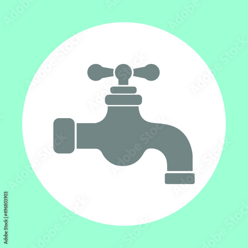 Water tap vector icon. Simple water tap or faucet.