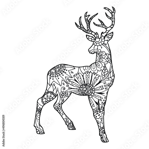Mandala Deer Coloring Page For Kids