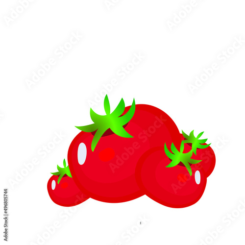 Fresh tomatoes isolated on white background. Fresh vegetable vector.
