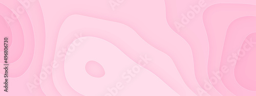 Papercut abstract background with pink colour smooth gradient Vector illustration. Light Pink curve line background pink vector overlap paper layer with white space for text and message design