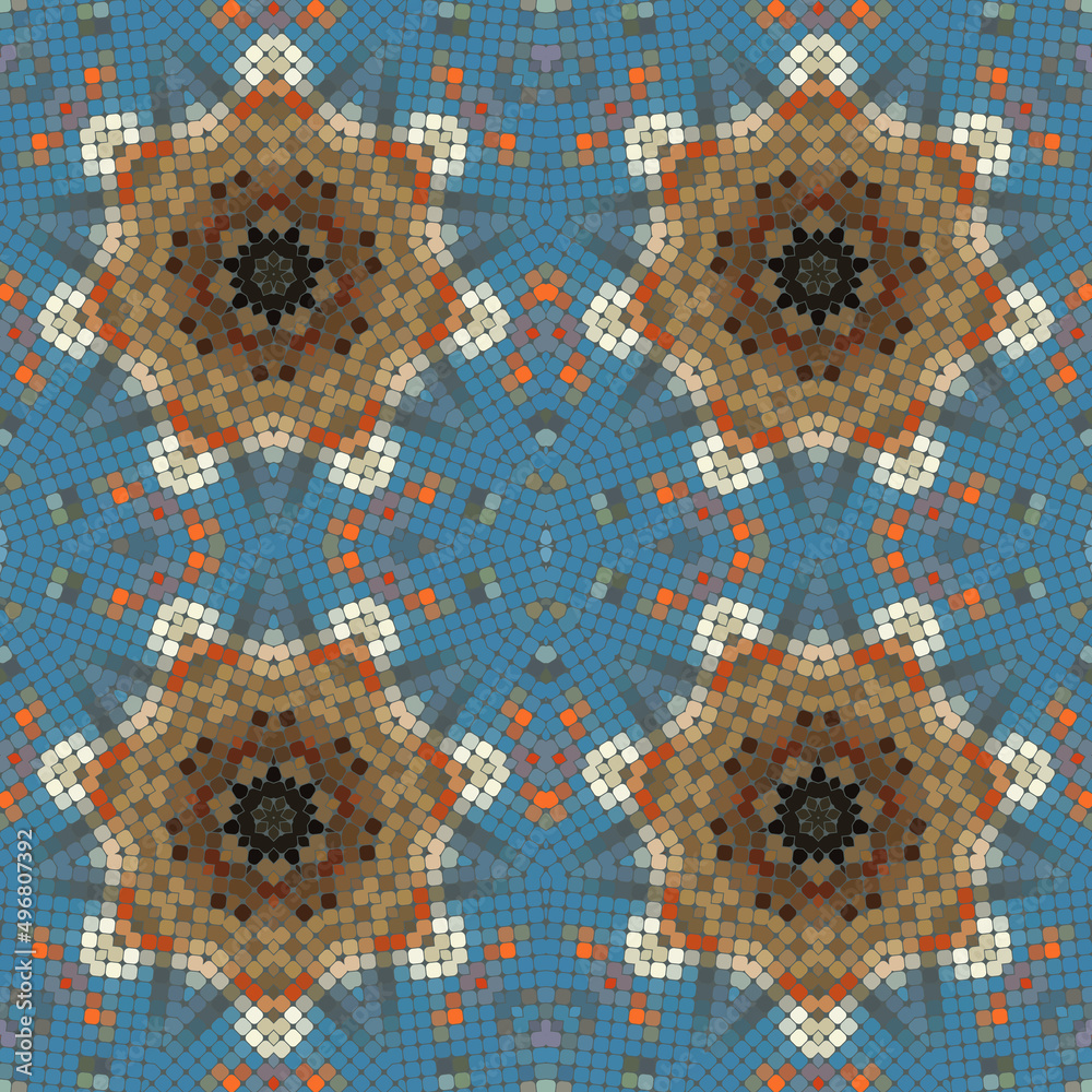 Original mosaic seamless pattern. Original mosaic seamless pattern.