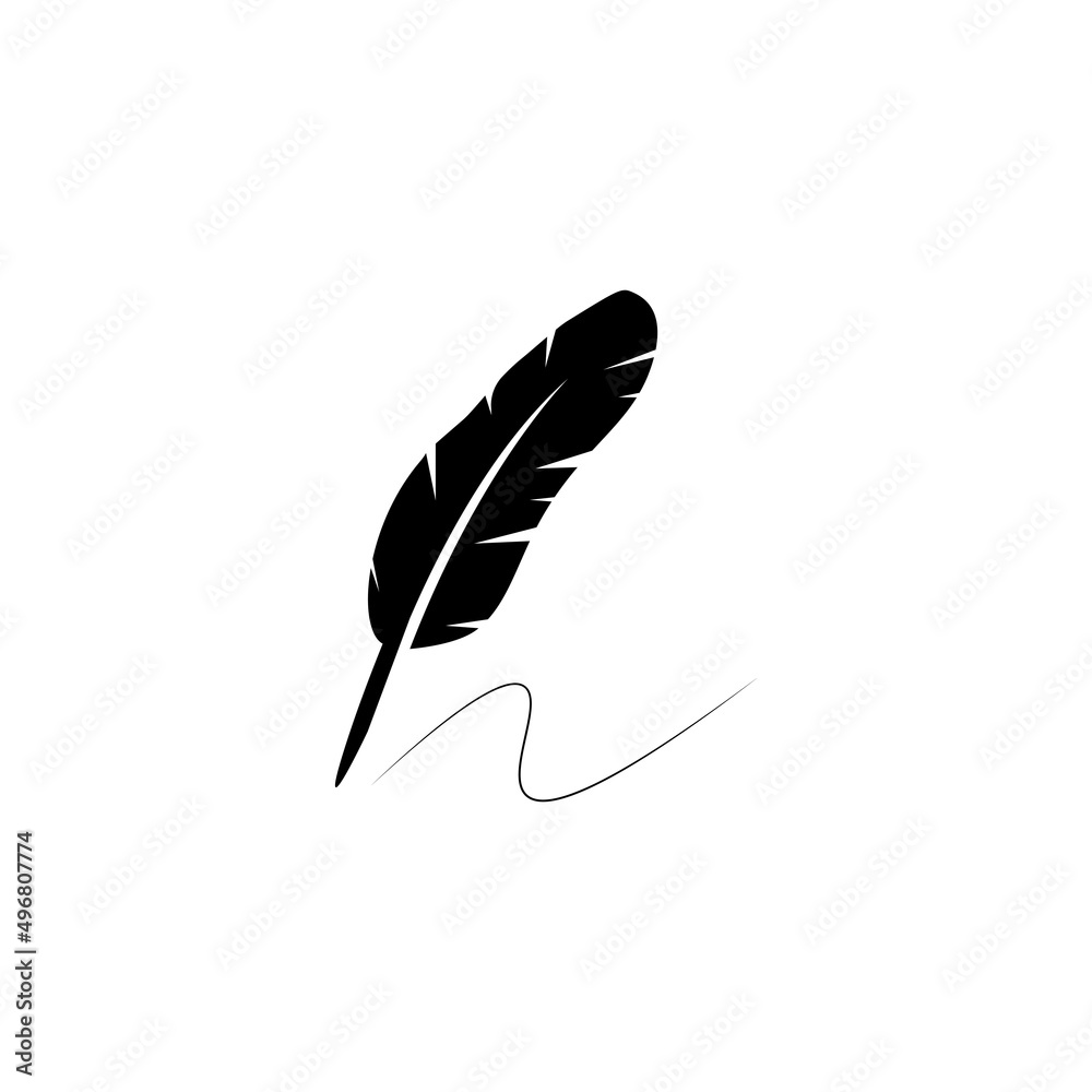 Feather pen logo vector template Feather pen logo vector template