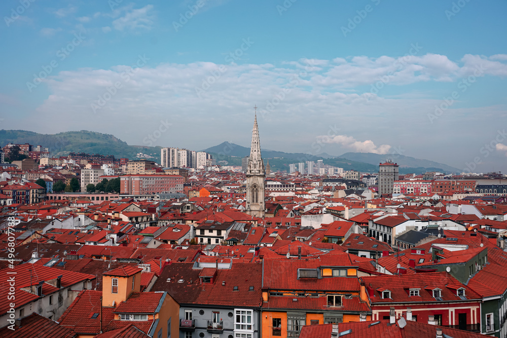 city scape from Bilbao city, Spain, travel destinations