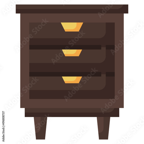 BEDSIDE TABLE flat icon,linear,outline,graphic,illustration
