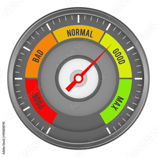 Perfomance indicator. Control panel element. Rating meter
