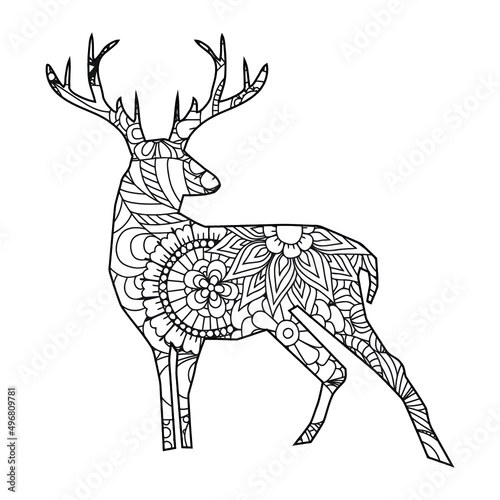 Mandala Deer Coloring Page For Kids