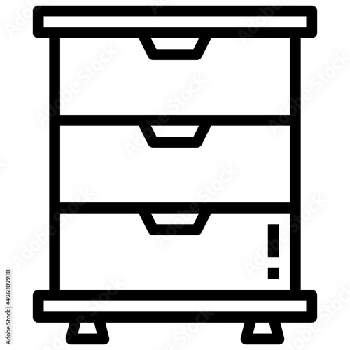 CHEST OF DRAWERS line icon,linear,outline,graphic,illustration