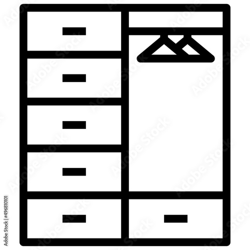 WARDROBE line icon,linear,outline,graphic,illustration