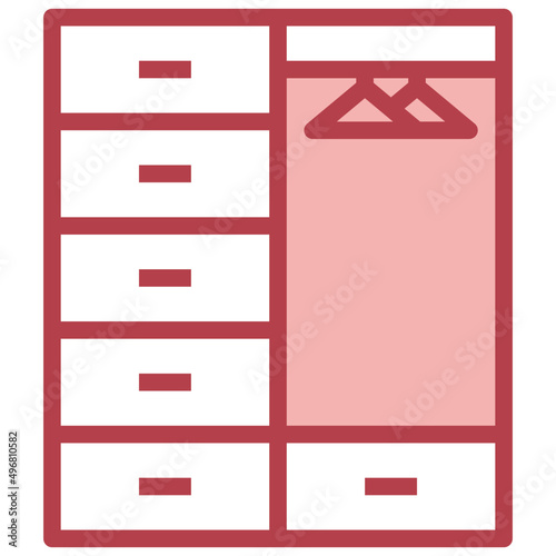 WARDROBE red line icon,linear,outline,graphic,illustration