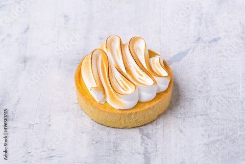 Orange tartlet with meringue photo