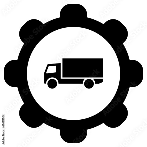 Lastkraftwagen und Zahnrad