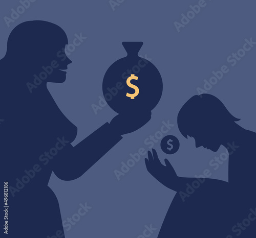 Gender inequality concept. Bias and sexism in workplace or social