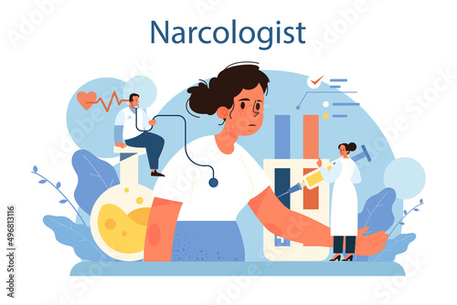 Narcologist concept. Specialist provide help for people with addiction