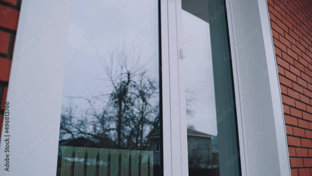 Plastic windows and doors in a private house, elements of plastic windows Plastic windows and doors in a private house, elements of plastic windows