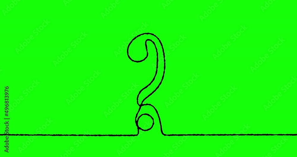 Continuous Self drawing of Question mark line. Simple animation of one ...