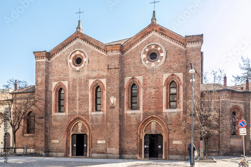 Fototapeta Naklejka Na Ścianę i Meble -  View at the Church of Santa Maria Incoronata in the streets of Milan - Italy