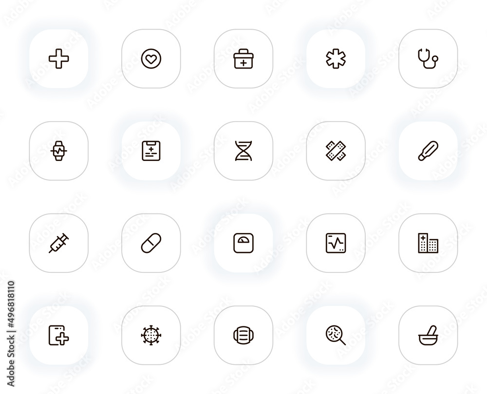 Health and medicine line icons set. Editable Stroke. 24x24 Pixel Perfect. Health and medicine line icons set. Editable Stroke. 24x24 Pixel Perfect.