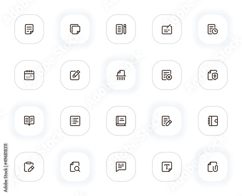 Content edit line icons set. Editable Stroke. 24x24 Pixel Perfect.