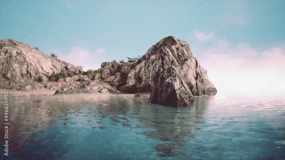 rocky tropical island in ocean rocky tropical island in ocean
