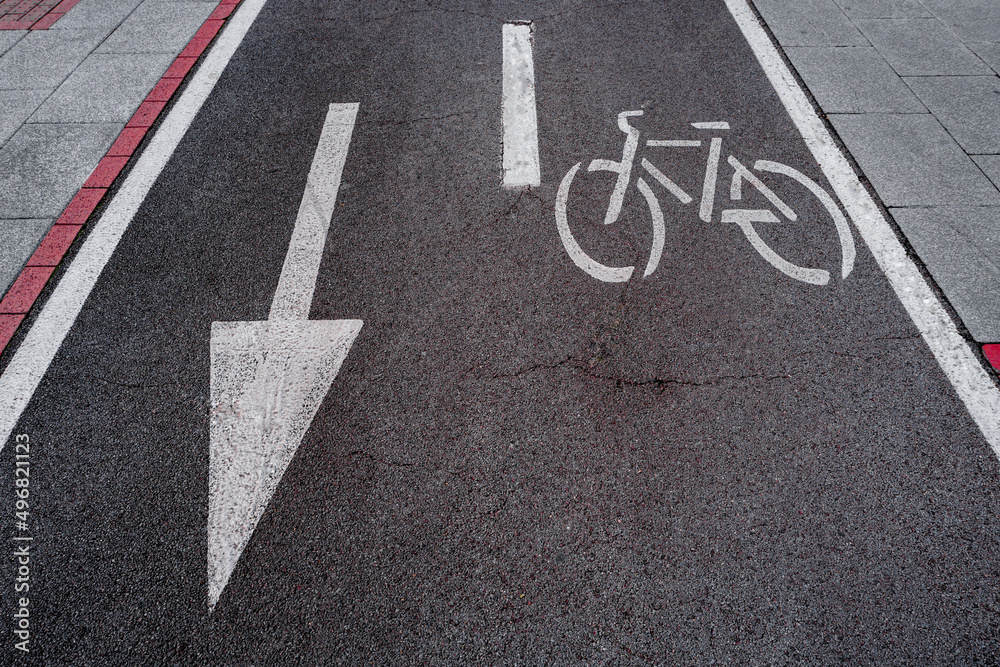 Fototapeta premium bicycle traffic signal on the road on the street