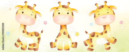 Cute Girrafe watercolor