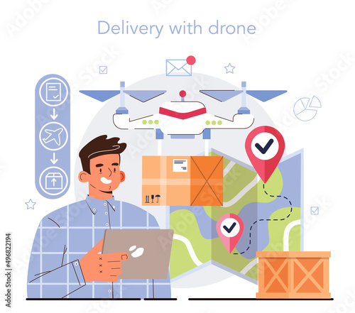 Smart logistics technologies concept. Idea of modern transportation