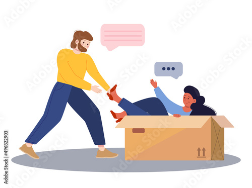 Extrovert individuality. Extraversion character enjoying communication with